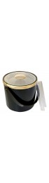 Home Tableware & Barware | Mid Century Georges Briard Glossy Black Vinyl and Lucite Ice Bucket With Tongs - NH16039