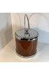 Home Tableware & Barware | Mid-Century Modern Faux Burl Wood & Chrome Ice Bucket - HE25373
