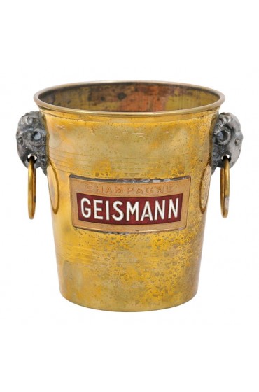 Home Tableware & Barware | Petite French 19th Century Brass Geismann Champagne Bucket with Rams' Heads - TG77775