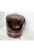 Home Tableware & Barware | Vintage 1970s 1980s Monogramed Georges Briard Brown Tortoise Vinyl Ice Bucket - MF39940