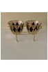 Home Tableware & Barware | Vintage Culver Style Black and Gold Harlequin Hollywood Regency Double Ice Bucket With Carrier Caddy - EH17391