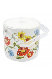 Home Tableware & Barware | Vintage Mid-Century Red Yellow and Blue Floral Lucite Ice Bucket - GZ35955