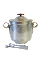Home Tableware & Barware | Vintage Mid Century Silver Aluminum Ice Bucket With Glass Liner - HB64753
