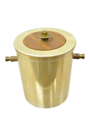 Home Tableware & Barware | Vtg Georges Briard Mid Century Modern Aluminum Brass Tone Ice Bucket W Handles - TU69655