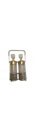 Home Tableware & Barware | 1960s Fred Press Double Liquor Set in Brass Plated Carrier - FI74018