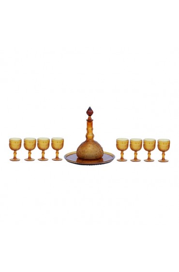 Home Tableware & Barware | 1970's Amber Glass Decanter Set by Indiana Glass Company - YZ28701