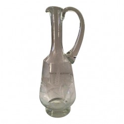 Home Tableware & Barware | 1970s Etched and Clear Footed Crystal Carafe - YQ14777