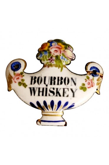 Home Tableware & Barware | 19th Century French Enamel Decanter Tag for Bourbon Whiskey - WT76918