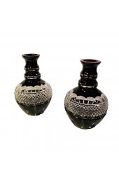 Home Tableware & Barware | Antique Bohemian Hand Cut Layered Ruby Crystal Glass Carafe Vases - a Pair - PH02850