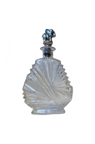 Home Tableware & Barware | Art Deco Crystal Decanter with Silver Elephant Stopper, 1930s - RK46988