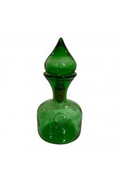 Home Tableware & Barware | Emerald Green Italian Empoli Decanter Fleur De Lis Accent - KO85691