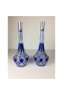 Home Tableware & Barware | Mid 20th Century Mid Century Large Royal Blue French Baccarat Crystal Cut to Clear Decanter - a Pair - SU68807
