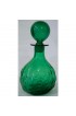 Home Tableware & Barware | Mid 20th Century Press Molded Green & Clear Glass Decanters - a Pair - ZH60587