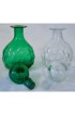 Home Tableware & Barware | Mid 20th Century Press Molded Green & Clear Glass Decanters - a Pair - ZH60587