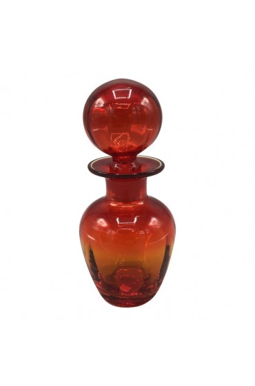 Home Tableware & Barware | Mid-Century Modern Red Glass Decanter With Glass Stopper - DE92541