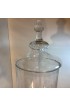 Home Tableware & Barware | Vintage Art Nouveau Etched Crystal Beverage Dispenser, Botanical Motif & Tiara Lid - LW15814