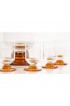 Home Tableware & Barware | Vintage Hand Blown Amber Art Glass Decanter & 6 Cordial Glasses - Set of 7 - GP60382