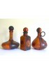 Home Tableware & Barware | Vintage Mid Century Italian Hand Tooled Leather Wrapped Decanter Bottles - Set of 3 - XH59147