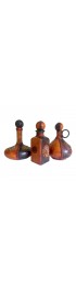 Home Tableware & Barware | Vintage Mid Century Italian Hand Tooled Leather Wrapped Decanter Bottles - Set of 3 - XH59147