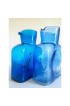 Home Tableware & Barware | Vintage Mid Century Modern Blenko Turquoise & Azure Blue Double Spout Hand Blown Glass Water Bottles - Set of 2 - FA53806