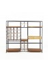Home Tableware & Barware | Arthur Umanoff for Shaver Howard Mid Century Wrought Iron and Leather Wine Rack - MA21459
