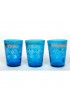 Home Tableware & Barware | 1900s Dugan Glass Co Blue Enameled Flowers Lemonade Tumblers - Set of 3 - CJ73681
