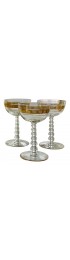 Home Tableware & Barware | 1920’s Bubble Stem Champagne Coupe Glasses- Set of 3 - KA79955