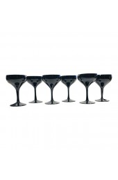 Home Tableware & Barware | 1940s Libbey Black Amethyst Champagne/Sherbet Coupe Glasses - Set of 6 - CT53920