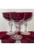 Home Tableware & Barware | 1950s Art Deco Ruby Crystal Champagne Coupes in Hollywood Regency Style - Set of 8 - MT54197
