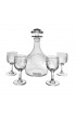Home Tableware & Barware | 1950s English Etched Glass Sherry Decanter With Glasses- 5 Pieces - DS31211