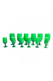 Home Tableware & Barware | 1960s Green Carlo Moretti Cased Glass Wine Glasses - Set of 12 - LL17690