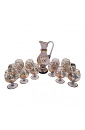 Home Tableware & Barware | 1960s Hand-Painted Victorian Brandy Snifters & Pitcher Set- 13 Pieces - AO45442
