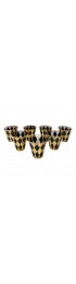 Home Tableware & Barware | 1960s Hollywood Regency Barware Rock Glasses in Gold and Black - Set of 7 - WY76925