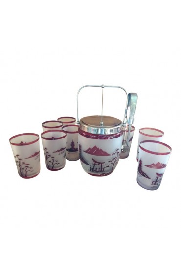 Home Tableware & Barware | 1960s Noritake Ice Bucket and Cocktail Glasses - 10 Piece Set - GJ60747