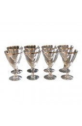Home Tableware & Barware | 1960s Silver Rim Goblets- Set of 8 - YY52799