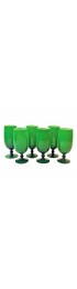 Home Tableware & Barware | 1960s Vintage Carlo Moretti Italian Green Goblets - Set of 6 - YB25077