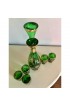 Home Tableware & Barware | 1970s Emerald Green & Gold Decanter With Glasses Set- 6 Pieces - PR58783