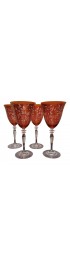 Home Tableware & Barware | 2000s Rogaska Reed & Barton Venetian Ruby Wine Glasses Water Goblets- Set of 4 - PT33751
