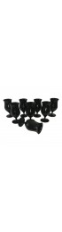 Home Tableware & Barware | Black Stemmed Wine Glasses/ Goblets - Set of 8 - LJ37492