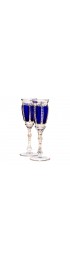 Home Tableware & Barware | Bohemian Moser Glass Cobalt Blue Gold Wine Glasses - Set of 2 - JW00513
