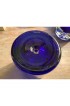 Home Tableware & Barware | Contemporary Block Crystal Cobalt Blue & Clear Low Ball Glasses - Set of 6 - HY75030