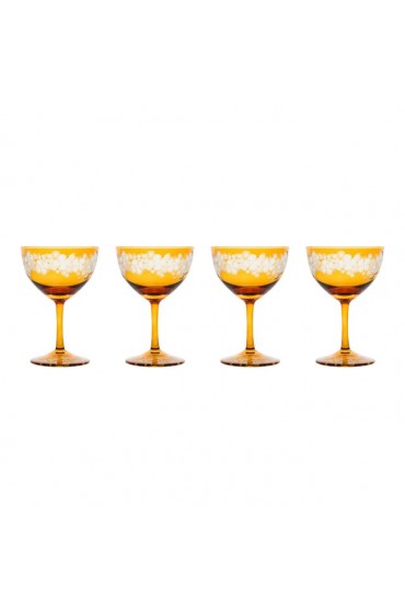 Home Tableware & Barware | Cristobelle Champagne Saucer Amber- Set of 4 - SQ17894