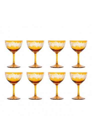 Home Tableware & Barware | Cristobelle Champagne Saucer Amber - Set of 8 - JP81168