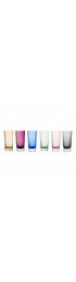 Home Tableware & Barware | Faceted Highball Glasses, Assorted Colors, Set of 6 (Peridot, Blue, Rose, Purple, Amber, Smoke) - FH33141