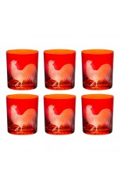 Home Tableware & Barware | Farm Rooster Double Old Fashioned Glasses Burnt Orange - Set of 6 - CM33208