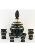 Home Tableware & Barware | Gilt Art Deco Black Bristol Glass Cordial Decanter/Glasses-Set of 7 - QQ51988