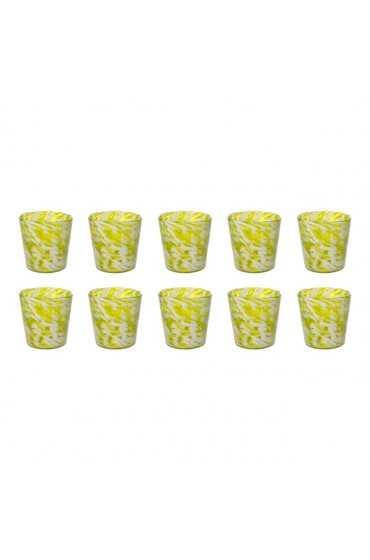 Home Tableware & Barware | Hand Blown Glass Tumblers, Lime Green Mix - Set of 10 - DF25518
