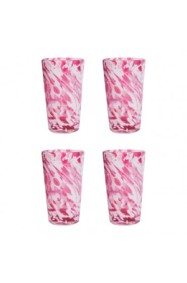 Home Tableware & Barware | Hand Blown Pint Glasses, Flamingo - Set of 4 - DW24716