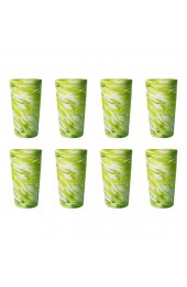Home Tableware & Barware | Hand Blown Pint Glasses, Lime Swirl - Set of 8 - YM27007