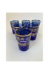 Home Tableware & Barware | Handblown Moorish Moroccan Blue and Gold Glasses - Set of 6 - ZM26608